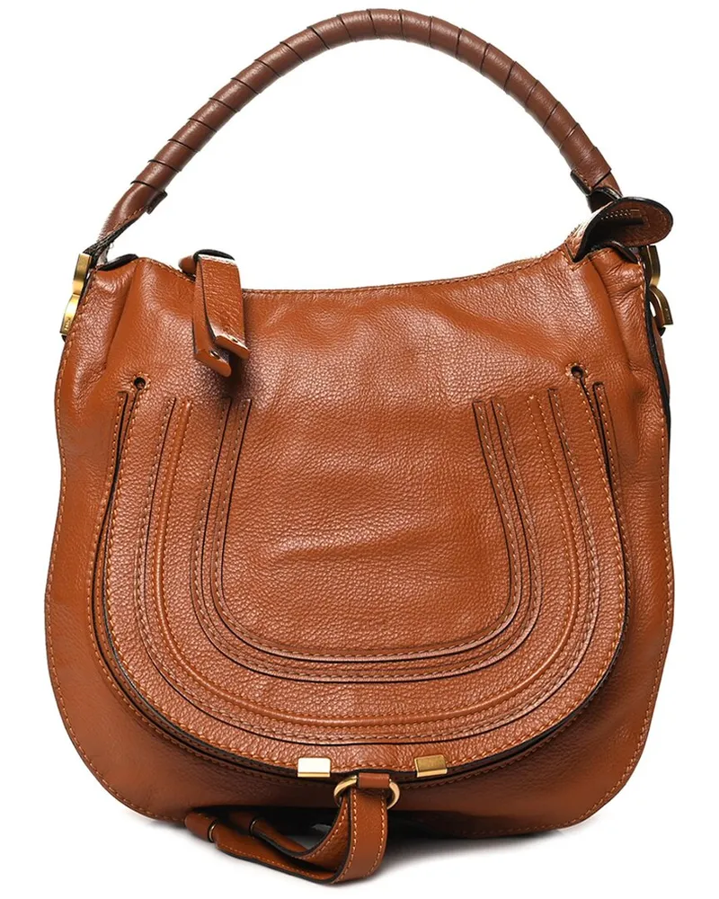 Chloé Tan Calfskin Leather Medium Marcie Hobo (Authentic Pre-Loved Nocolor