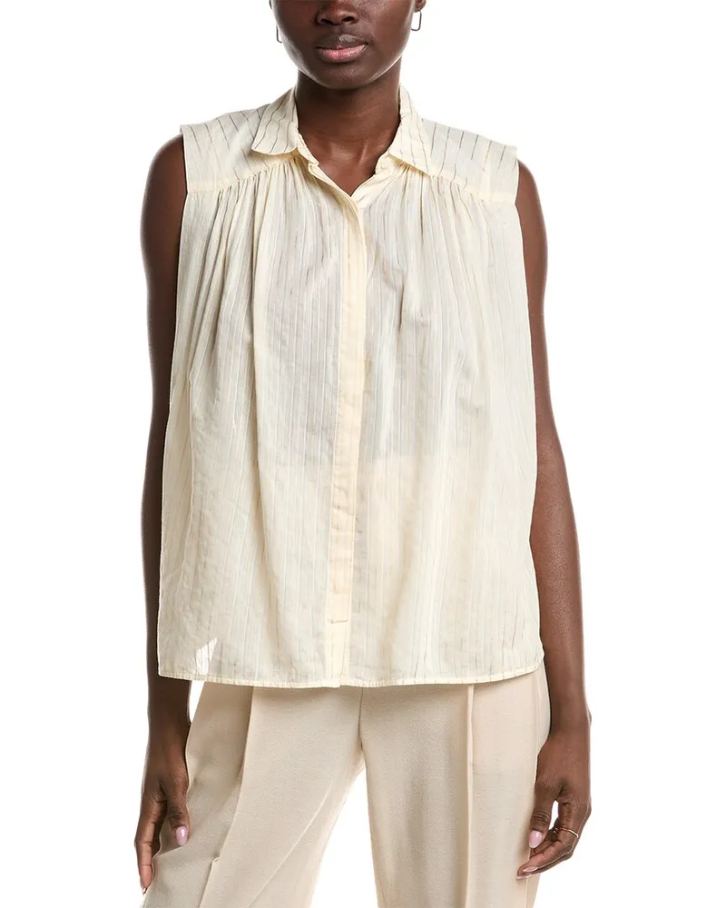 Peserico Silk-Blend Shirt Beige