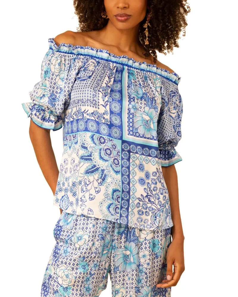 Hale Bob Tatum Silk-Blend Blouse Nocolor