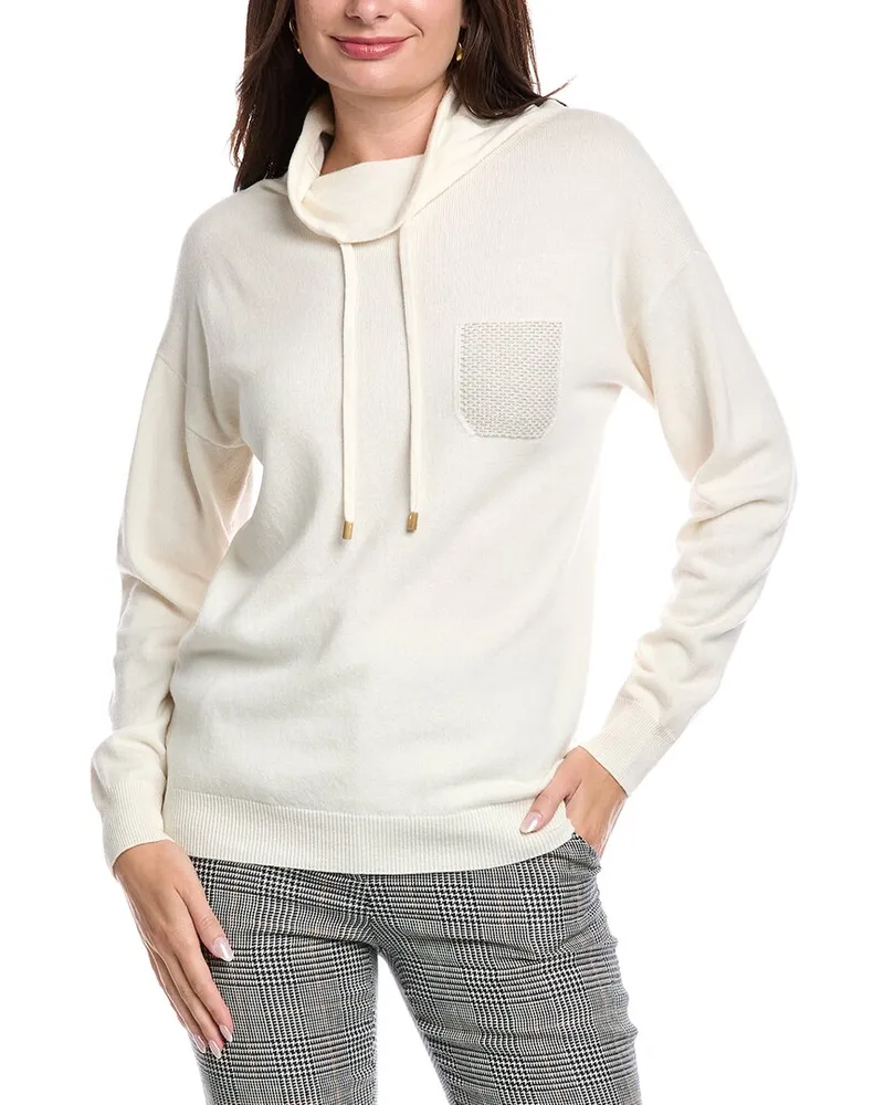 Peserico Wool, Silk, & Cashmere-Blend Sweater White