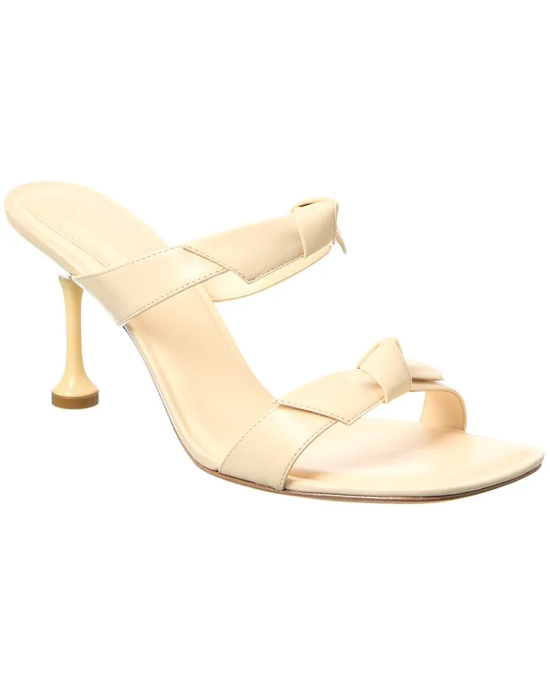 Alexandre Birman Clarita Square Flare 85 Leather Sandal Beige