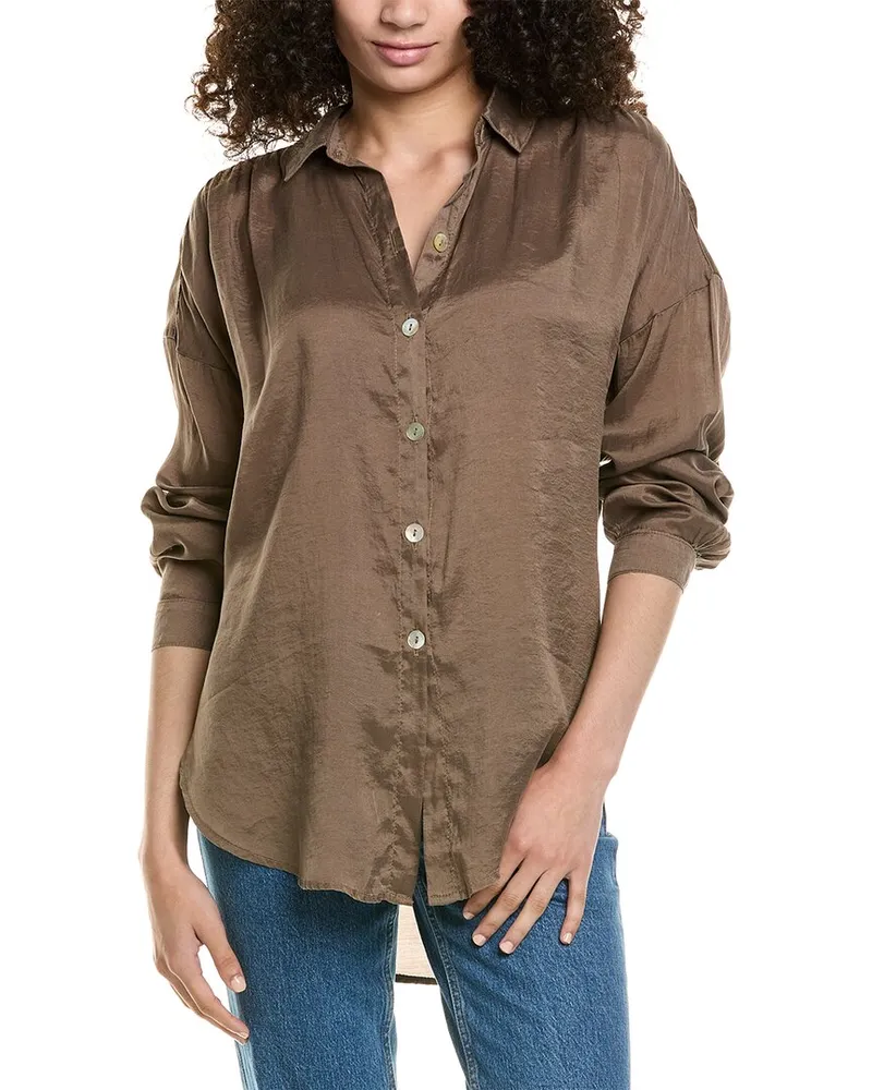Bella Dahl Flowy Beach Button-Up Shirt Nocolor
