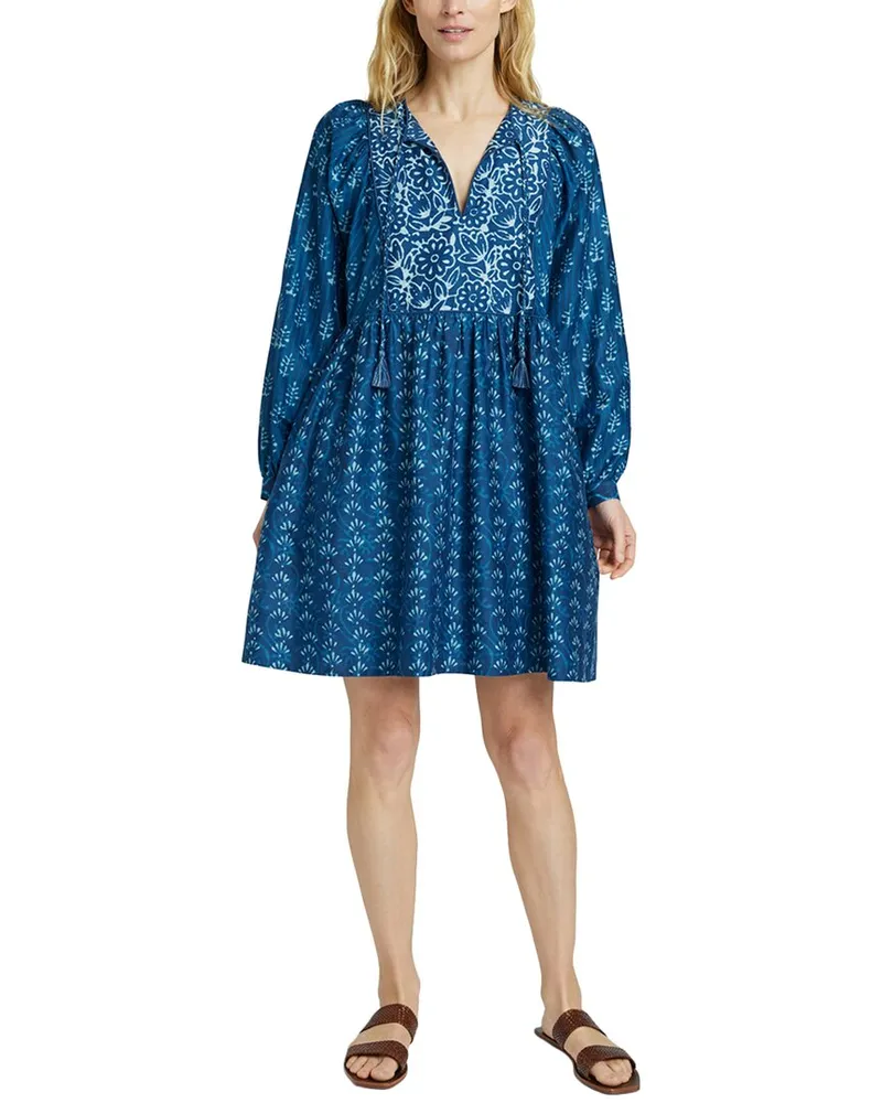 Faherty Solstice Silk-Blend Mini Dress Nocolor