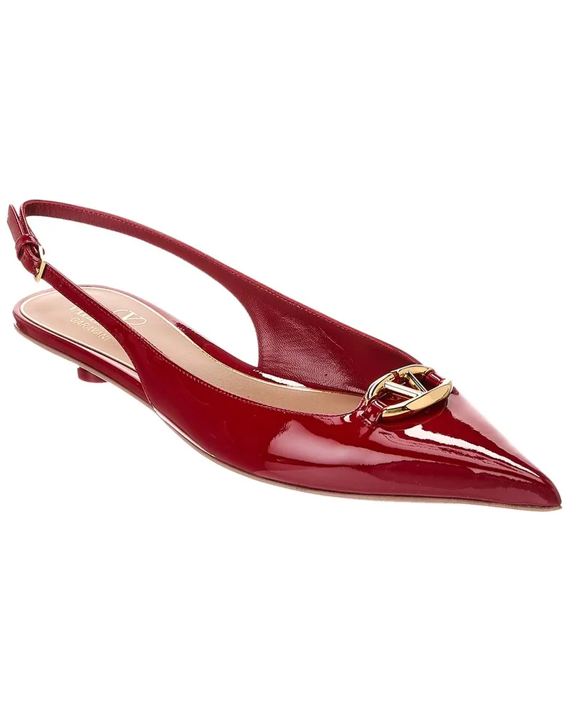 Valentino Garavani VLogo Patent Slingback Flat Red