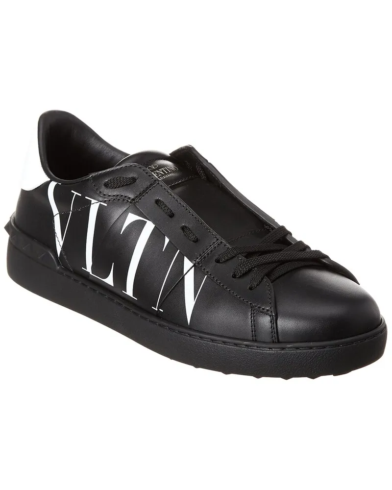 Valentino Garavani VLTN Leather Open Sneaker Black