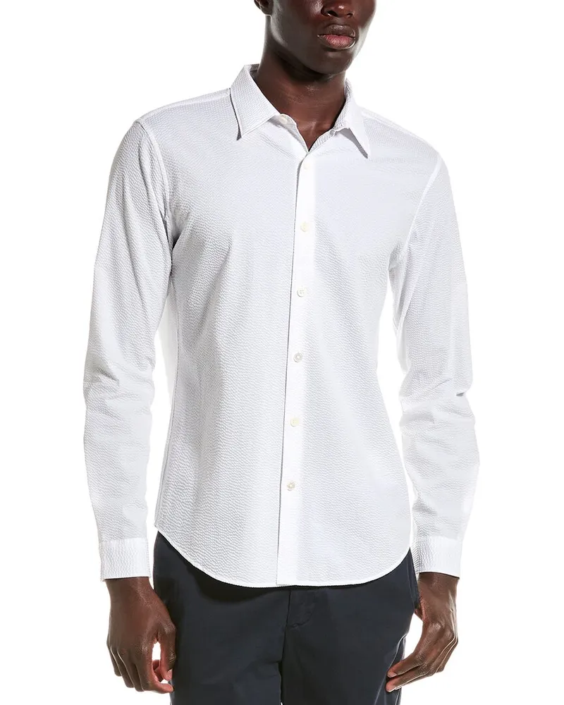 Theory Rammy Seersucker Shirt White