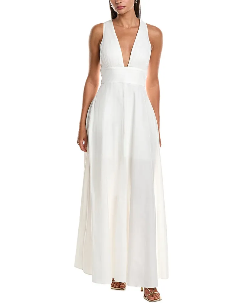 Milly Catarina Poplin Maxi Dress White