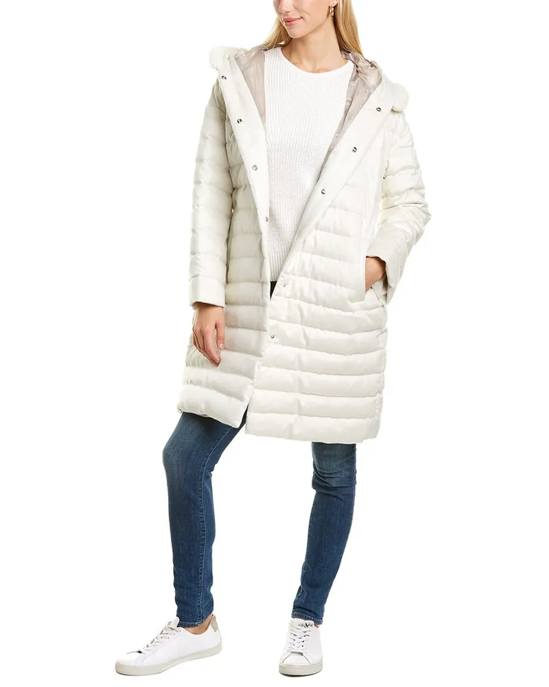 Herno Metallic Cashmere & Silk-Blend Jacket White