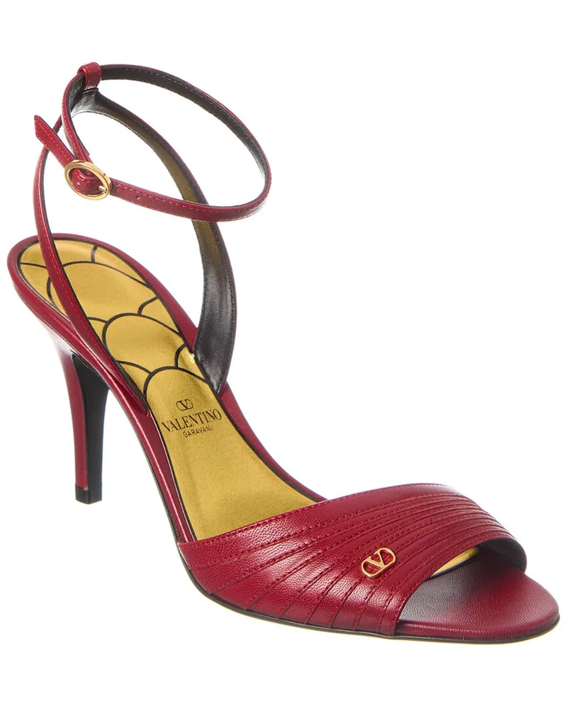 Valentino Garavani Ladycrush 90 Leather Sandal Red