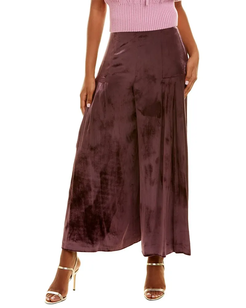 Temperley London Breeze Silk-Blend Trouser Purple