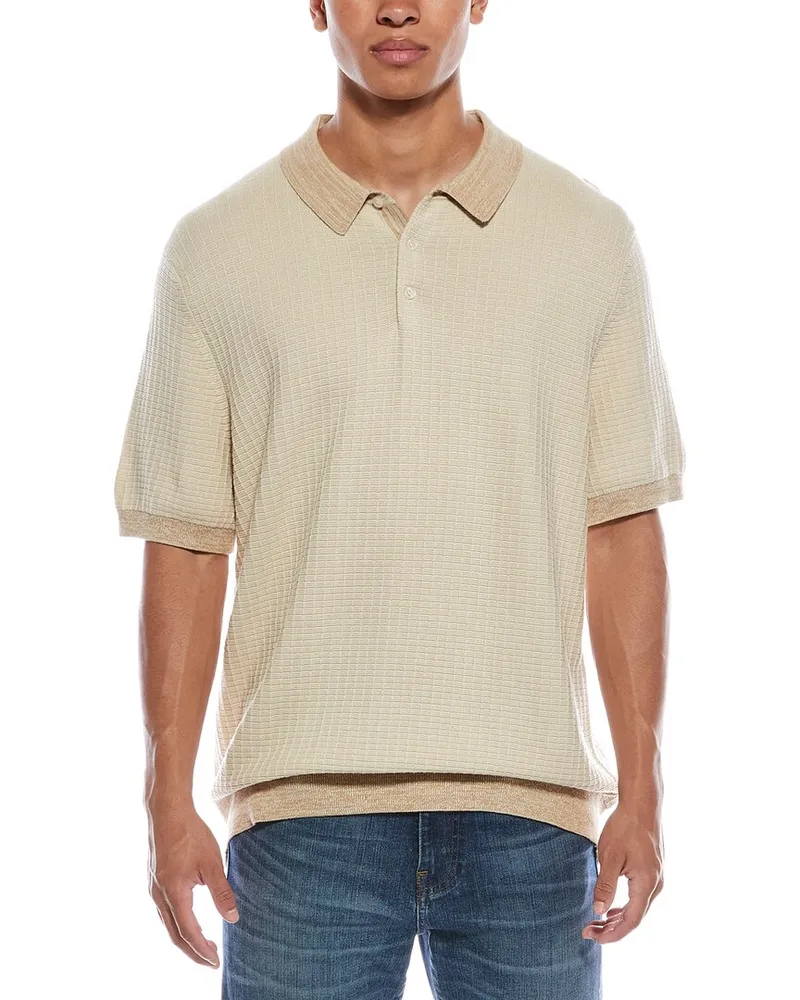 Scotch&Soda Marled Rib Sweater Polo Shirt White