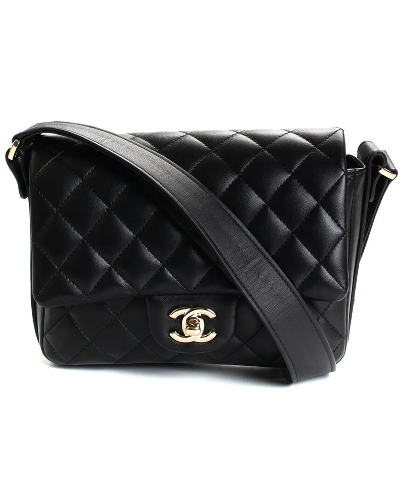 Chanel Black Quilted Lambskin Leather Bolero Single Flap Crossbody (Authentic Pre-Loved Nocolor
