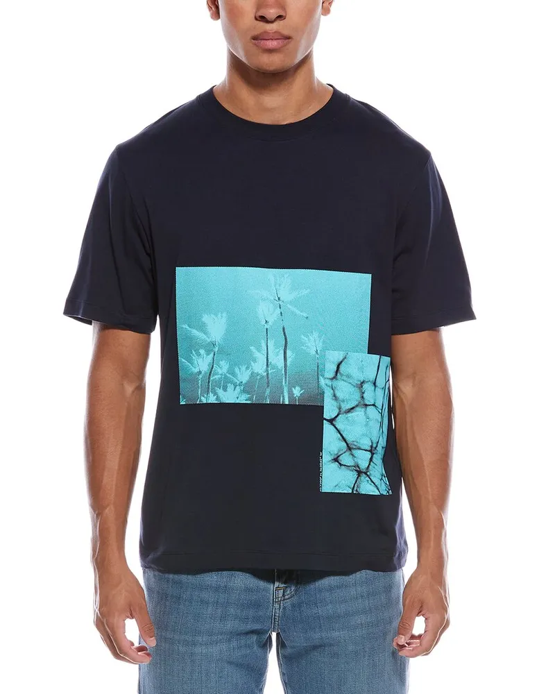 Theory Placed Pool T-Shirt Blue