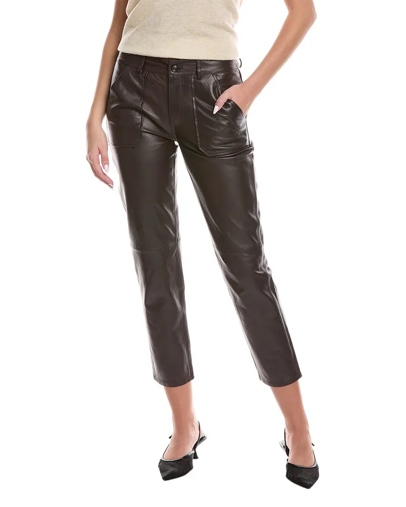 ba&sh Kelly Leather Pant Brown