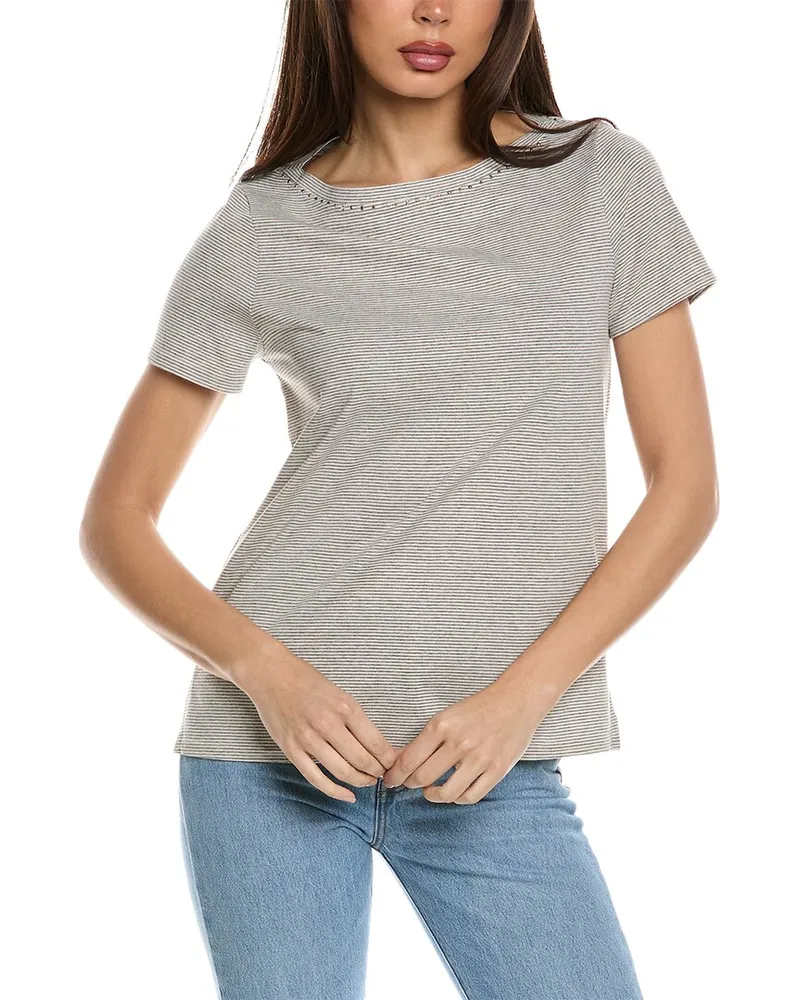 ST. JOHN Boatneck T-Shirt Grey