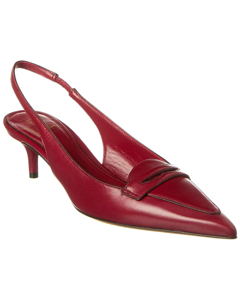 Valentino Garavani Capretto 50 Bicolor Leather Loafer Slingback Pump Red