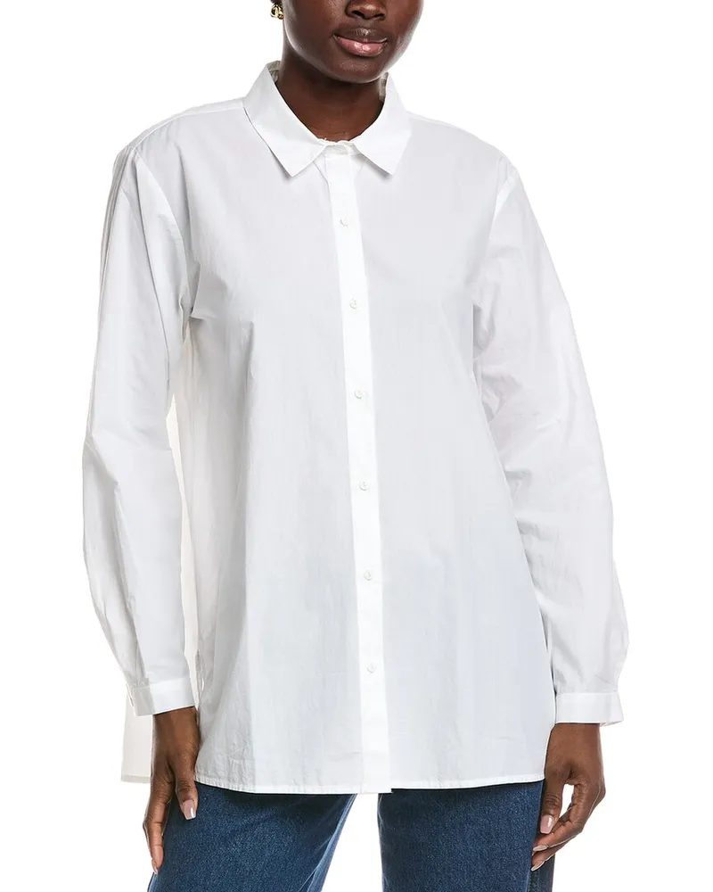 Eileen Fisher Classic Collar Easy Shirt White