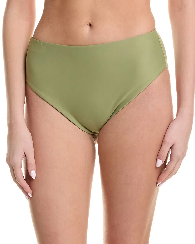 ViX Solid Bela Hot Pant Full Bikini Bottom Green
