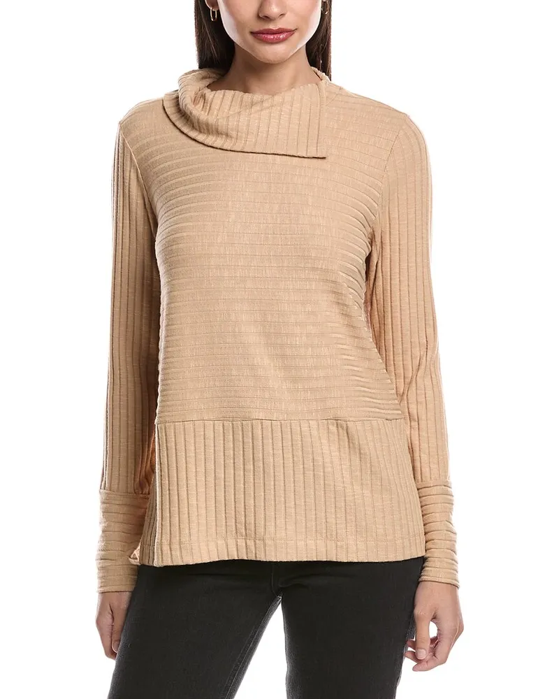 Michael Stars Sigourney Generous Fit Cowl Neck Top Beige