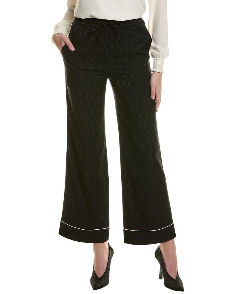 ST. JOHN Cursive Icon Silk-Blend Pant Black
