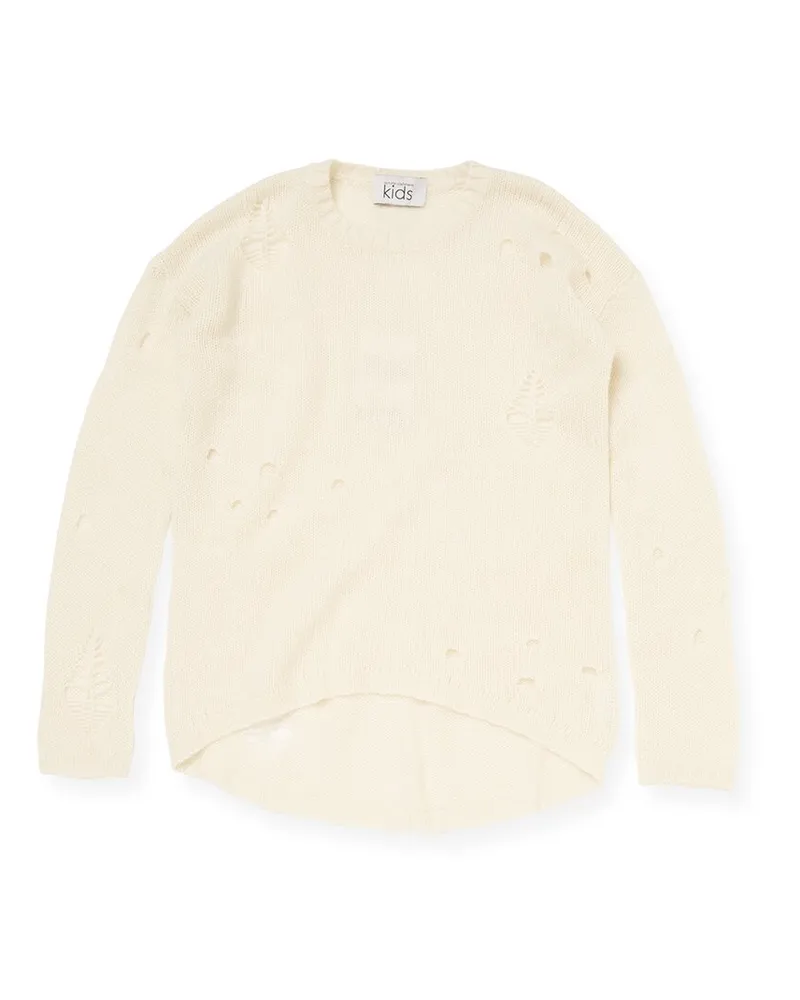 Autumn Cashmere Distressed Cashmere & Wool Sweater White
