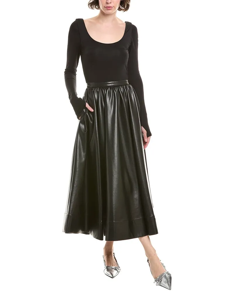 Alice + Olivia Chara Scoop Neck Midi Dress Black