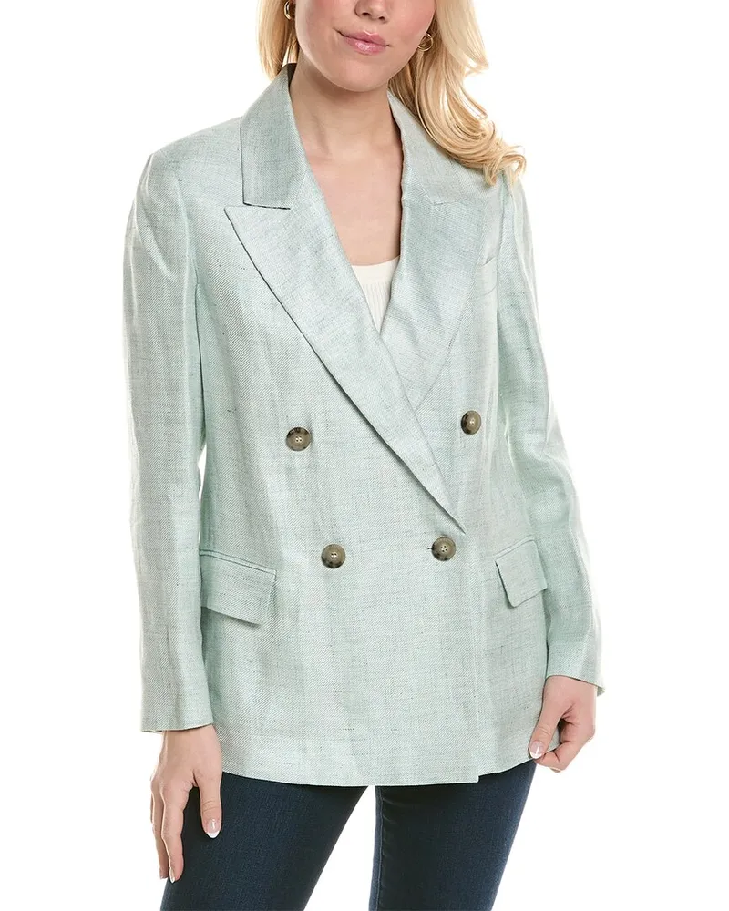 Peserico Linen-Blend Jacket Blue