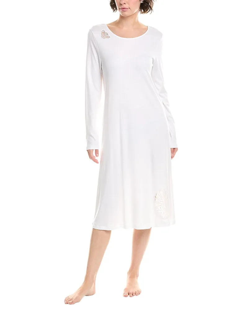 Hanro Belina Round Neck Nightgown White