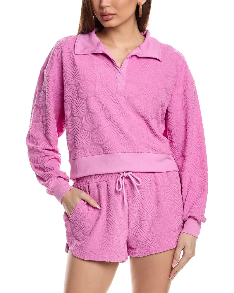 Beach Riot Martina Polo Pullover Pink