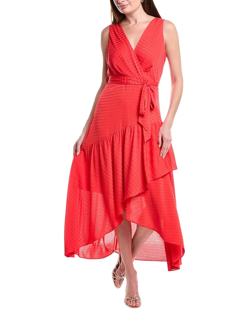 Anne Klein High-Low Midi Dress Red
