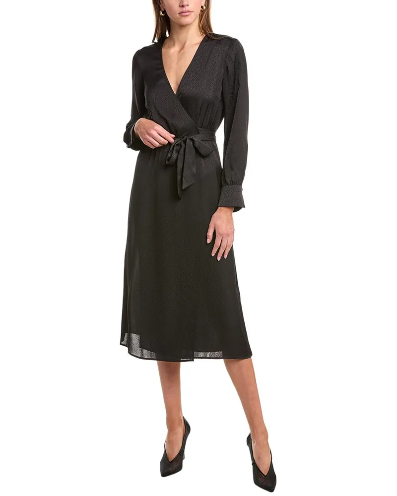 ba&sh Jacquard Wrap Dress Black
