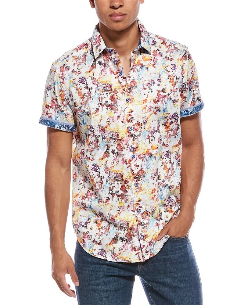 Robert Graham Splash Of Color Classic Fit Knit Shirt Black