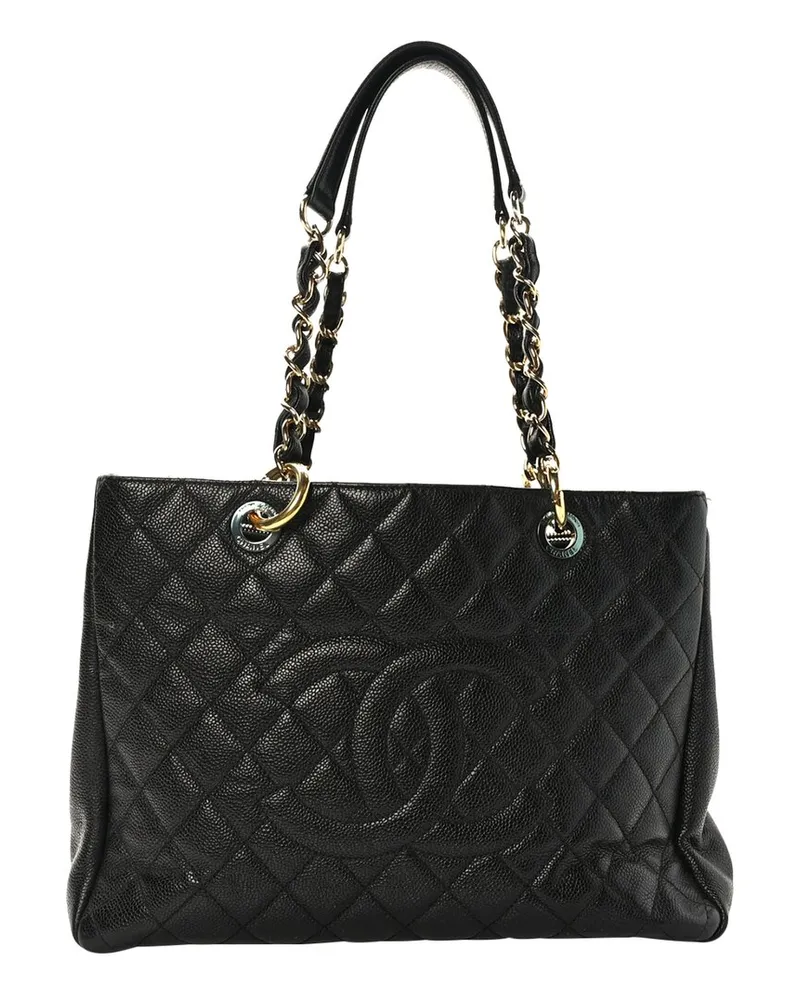 Chanel Black Caviar Leather Caviar Quilted Grand Shopping Tote GST (Authentic  Pre-Loved Nocolor