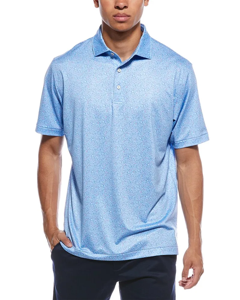 Peter Millar Macaw Performance Jersey Polo Shirt Blue