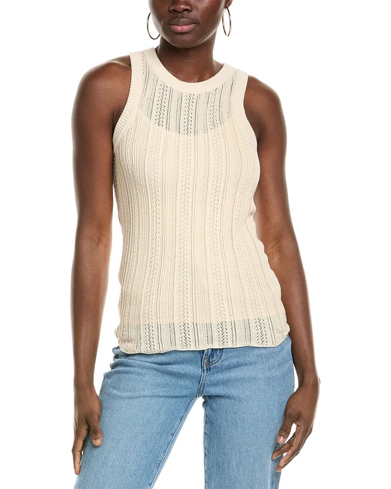 7 for all mankind Mixed Stitch Sweater Tank White
