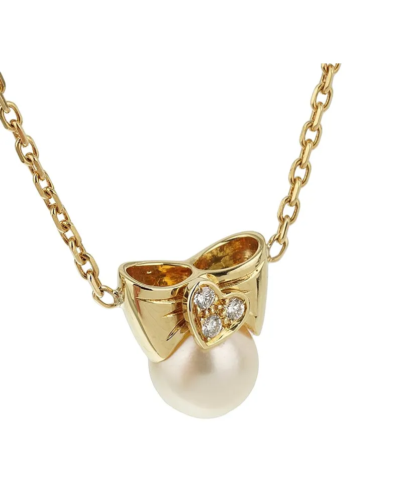 Van Cleef & Arpels 18K Diamond & Pearl Necklace (Authentic Pre-Loved Nocolor