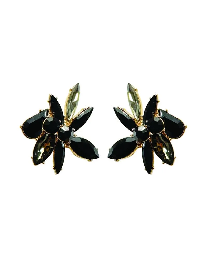 Carolina Herrera New York Crystal Cluster Stud Clip-On Earrings Nocolor