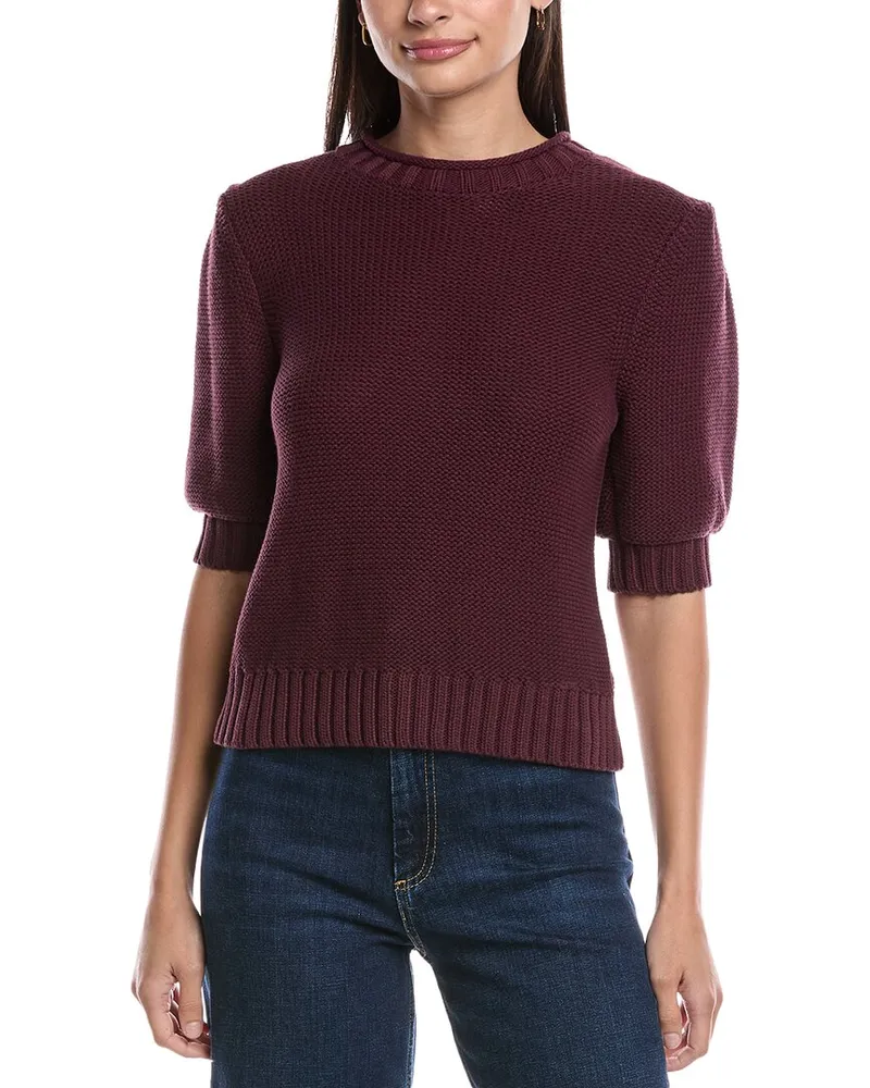 Michael Stars Astrid Puff Sleeve Sweater Purple