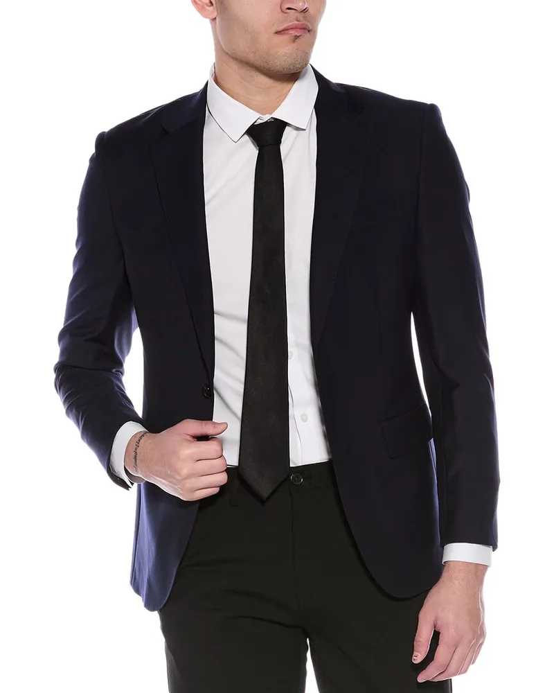 HUGO BOSS Slim Fit Wool-Blend Suit Jacket Blue