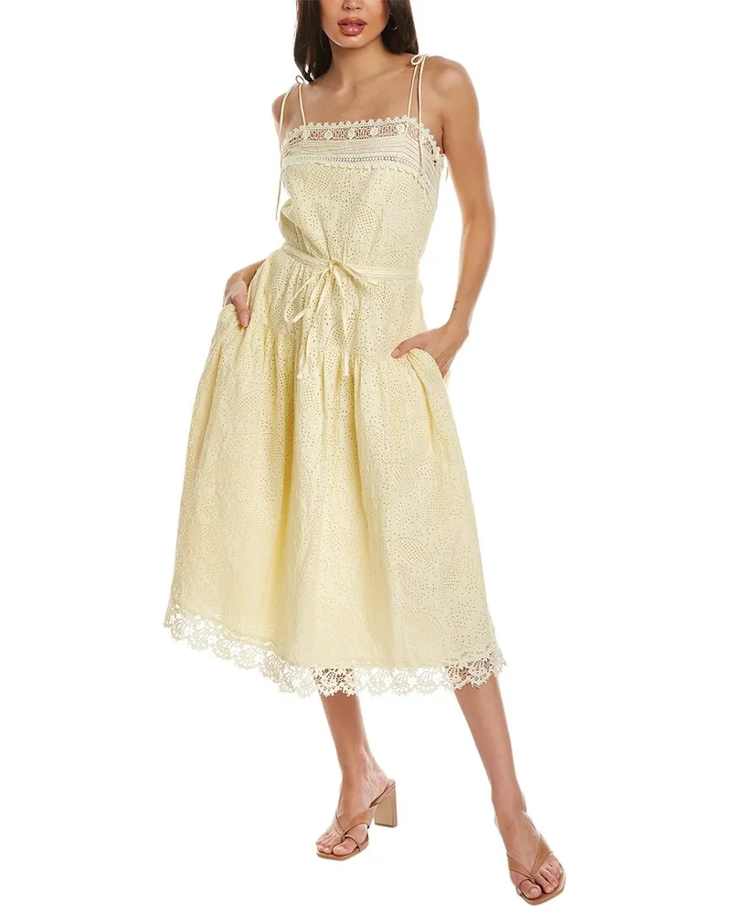 Ulla Johnson Eyelet Maxi Dress Yellow