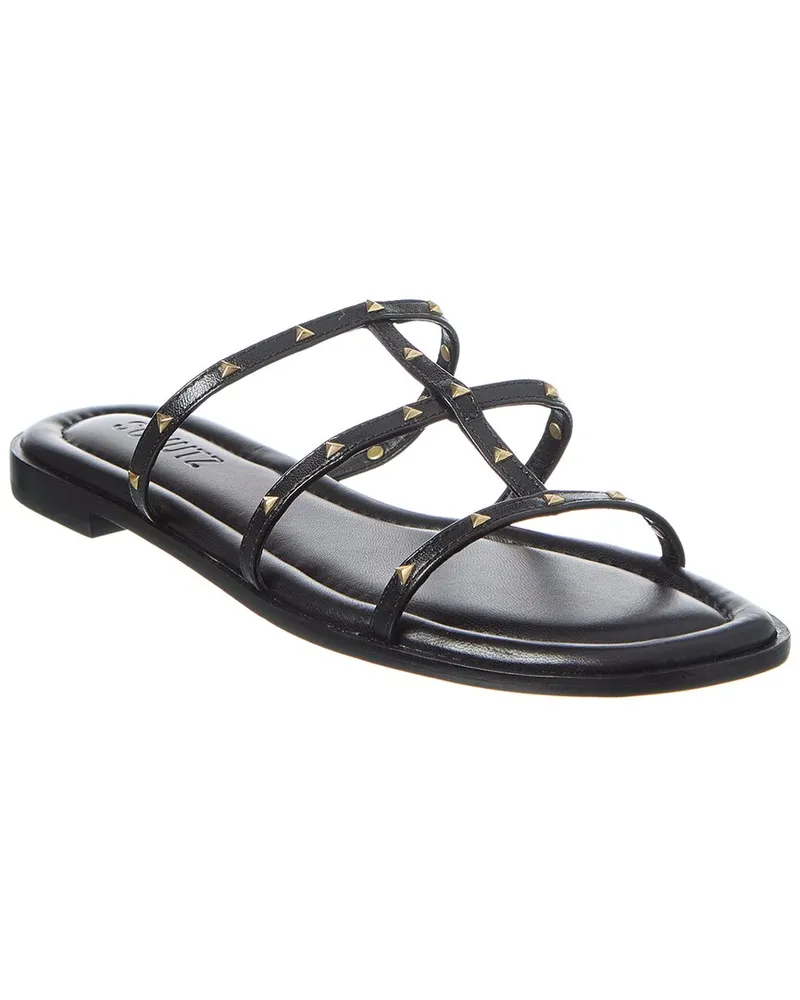 Schutz Lydia Flat Leather Sandal Nocolor