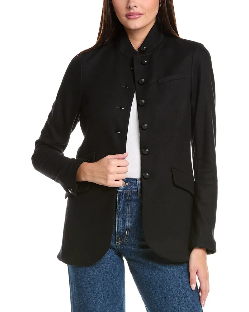 Rag & Bone Slade Long Japanese Wool Blazer Black