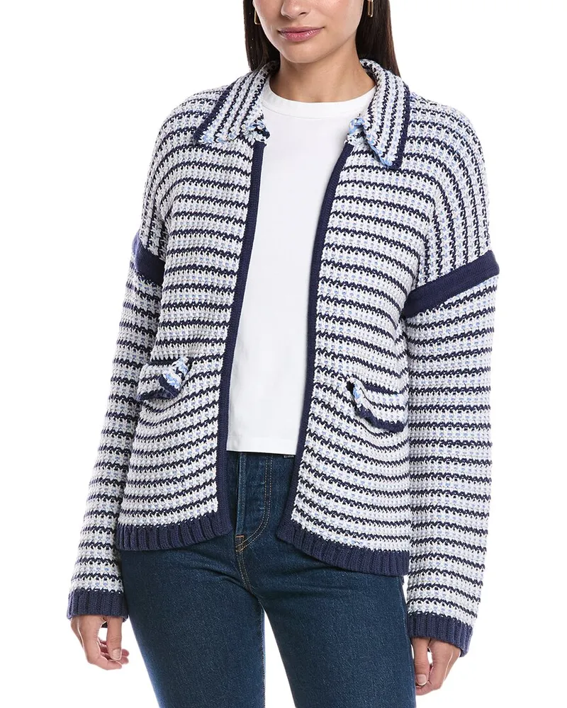 Central Park West Chunky Novelty Jacket Blue