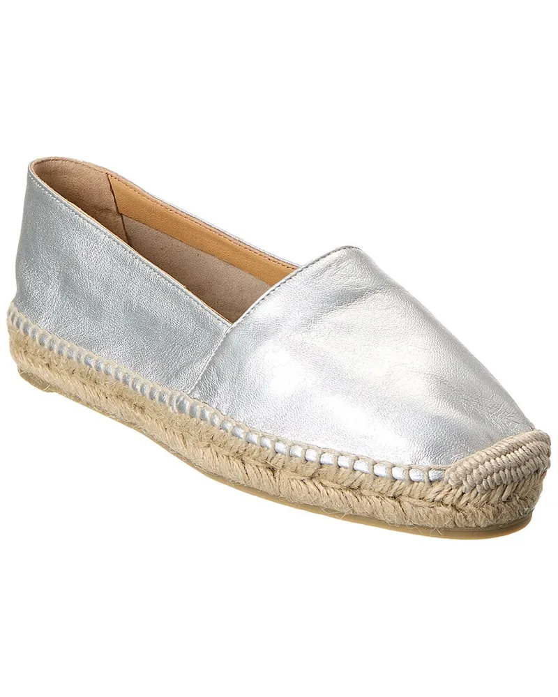 Castañer Kenda Leather Espadrille Silver