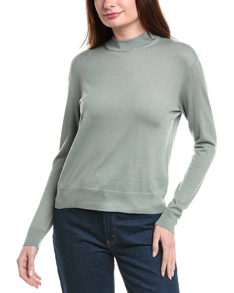 Vince Wool Mock Pullover Green
