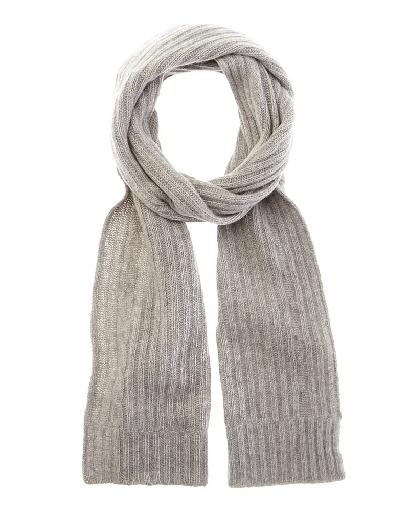 portolano  Cable Cashmere Scarf Grey