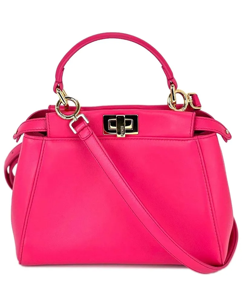 Fendi Pink Leather Mini Peekaboo Shoulder Bag (Authentic Pre-Loved Nocolor