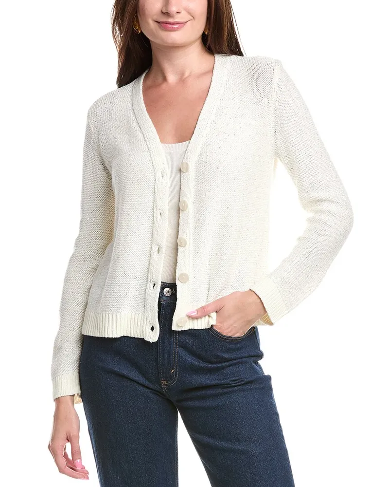 Vince Camuto Sequin Cardigan White
