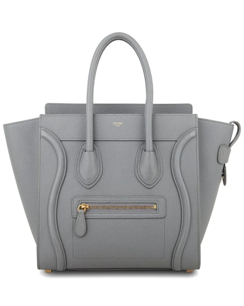 Celine Grey Drummed Leather Micro Luggage (Authentic Pre-Loved Nocolor