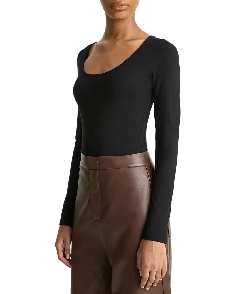 Vince Scoop Neck Top Black